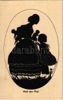 1918 Glück ohne Ruh / silhouette art postcard s: Lotte Nicklass
