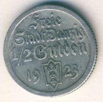 Német mellékterületek/Danzig 1923. 1/2G Ag T:3