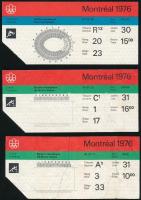 1976 Montreal, 3 db belépőjegy az olimpiai játékokra