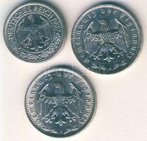 Német 3. Birodalom 1933D 1M + 1934A 1M + 1937A 50Pf T:2,2/3