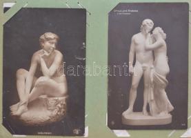 Közel 140 darabos képeslap gyűjtemény maradvány régi képeslap albumban, benne főleg motívum és üdvöz...