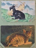 Közel 140 darabos képeslap gyűjtemény maradvány régi képeslap albumban, benne főleg motívum és üdvöz...