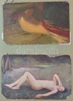 Közel 140 darabos képeslap gyűjtemény maradvány régi képeslap albumban, benne főleg motívum és üdvöz...