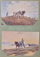 Közel 140 darabos képeslap gyűjtemény maradvány régi képeslap albumban, benne főleg motívum és üdvöz...