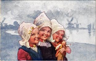 1917 Children art postcard. B.K.W.I. 725-6. s: K. Feiertag