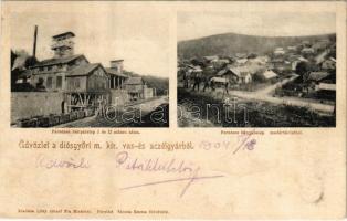 1904 Diósgyőr (Miskolc), M. kir. vas- és acélgyár, Pereces bányatelep I. és II. számú akna. Forstné Váncza Emma felvétele
