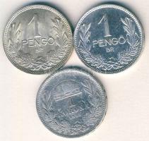 1893. 1K Ag + 1927-38. 1P Ag (2x) klf évszámmal T:2,3
