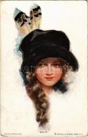 1917 Girlie Lady art postcard. Reinthal & Newman s: Harrison Fisher (EK)