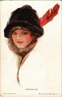 1917 Tempting Lips Lady art postcard. Reinthal & Newman s: Harrison Fisher (EK)