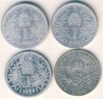 Ausztria 1893-1908. 1K Ag (4x) T:3
