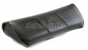 Övre szerelhető, merevített bőr szemüvegtok, Dynamic márkájú. 17x7cm