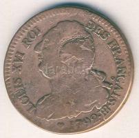 Franciaország 1792BB 2S XVI.Lajos T:3/3- kis ph
