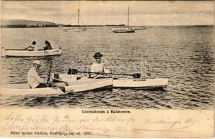 Balaton, csolnakázás, csónakázás, Gusztáv csónak. Mérei Ignác 144. 1905.