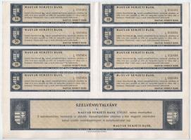 Budapest 1924. "Magyar Nemzeti Bank" részvény 100K-ról "058.464" szelvényekkel, ...