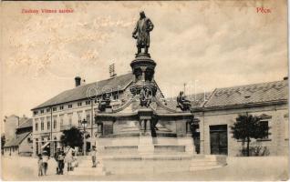 1910 Pécs, Zsolnay Vilmos szobor, Löwenfeld Benő üzlete. Fürst Lipót kiadása (felületi sérülés / surface damage)