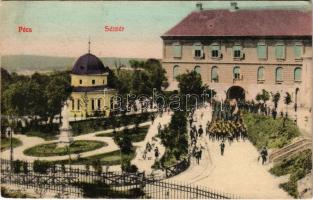 1913 Pécs, Sétatér, felvonulás. Rózsa testvérek kiadása (EK)