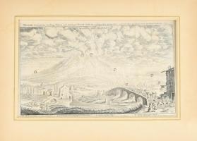 1631 A Vezúv Nápoly mellett. Rézmetszet J. Sandrart. /The Vesuv at Naples copper plate engraving 33x25 cm