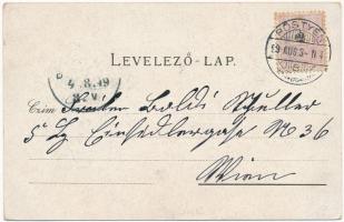 1899 (Vorläufer) Pöstyén, Piestany; Beckó és Csejte várrom, Moraván. A. Bernas / castle ruins of Bec...