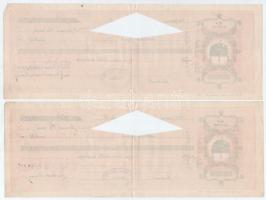 Budapest 1938. "Pogány Miklós Banküzlete" 5db kivágással érvénytelenített váltó T:II-,III