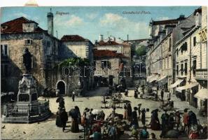 Dubrovnik, Ragusa; Gundulic Platz / market square (r)