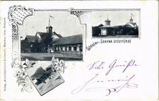 1899 (Vorläufer) Görgénysóakna, Görgény-Sóakna, Jabenita; gyógyfürdő. Kunstanstalt Kosmos / spa. Art Nouveau, floral