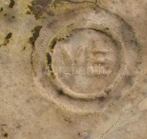 Bagoly, mázas kerámia, jelzett: VÉ. Kopott, apró lepattanások. m: 36cm