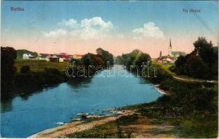 1916 Ruttka, Vrútky; táj részlet. Vasúti leveléezőlapárusítás 20. 1915. / river
