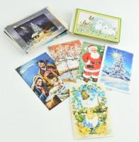 80 db modern karácsonyi és húsvéti üdvözlőlap, szájjal és lábbal festők által készített képeslapok