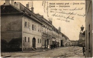 1910 Eszék, Osijek, Essegg; Fő utca / Glavna ulica / Hauptgasse / main street (EK)
