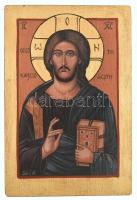 Ikon másolat, Gősi Adrienne: Krisztus az élet forrása 14. sz. Vegyes technika, fa. 21x14cm