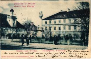 1900 Eszék, Osijek, Essegg; Glavni trg, Tvrdja / Hauptplatz, Festung / main square, castle