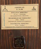 Ikon másolat, Olivia Stella: Istenanya "Hodigitria" 19. sz. Vegyes technika, fa. 21x14cm