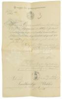 1899 Aljegyzői kinevezés Bernáth Géza államtitkár aláírásával, szakadással