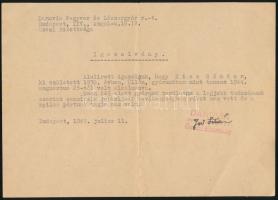 1945-1965 Danuvia Fegyver- és Lőszergyár Rt. által kiállított igazolvány + önéletrajz és az Országos...