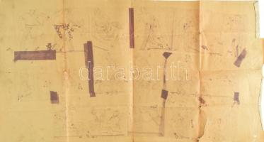 cca 1920 Erotikus grafikák kollázsáról készült másolat, szakadásokkal, 39×74 cm