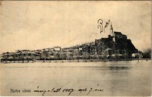1908 Nyitra, Nitra; vártemplom, árvíz. Huszár István kiadása / castle church, flood (EK)