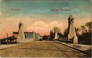 1910 Temesvár, Timisoara; Liget híd / bridge