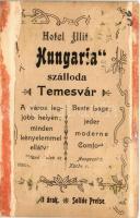 Temesvár, Timisoara; Hadapród iskola. Mangold kiadása, hátoldalon ragasztott Hungária szálloda reklá...