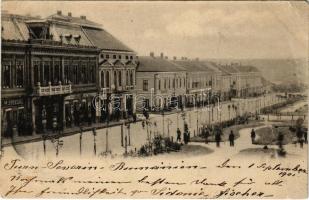 1901 Turnu Severin, Szörényvár; Street, shop of M. Spiegel and Antonie Petrovici (Rb)