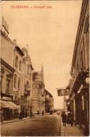 1910 Temesvár, Timisoara; Hunyadi utca, üzletek. Moravetz testvérek kiadása / street, shops (EK)