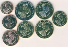 Nagy-Britannia 2002. 1c,2c,5c,10c,20c,50c1€,2€ "Specimen" próbaveretek, komplett sor T:1 Tanúsítvánnyal!