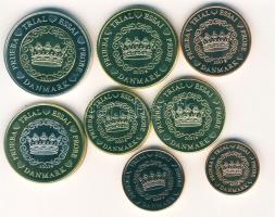 Dánia 2002. 1c,2c,5c,10c,20c,50c1€,2€ "Specimen" próbaveretek, komplett sor T:1 Tanúsítvánnyal!