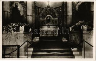 Krasznahorkaváralja, Krásnohorské Podhradie; Andrássy mauzóleum, belső. Fuchs József kiadása / mausoleum, interior