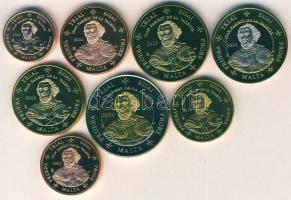 Málta 2003. 1c,2c,5c,10c,20c,50c1€,2€ "Specimen" próbaveretek, komplett sor T:1 Tanúsítvánnyal!