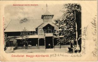 1903 Nagykőrös, Széchenyi kerti mulató. Bazsó Lajos kiadása (EK)