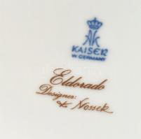 Kaiser porcelán pávás váza, részben kézzel festett, jelzett, kis kopásnyomokkal, m: 26,5 cm