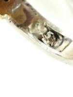 Aranyozott ezüst(Ag) gyűrű kövekkel gazdagon kirakva, jelzett, méret: 62, bruttó: 7,35 g