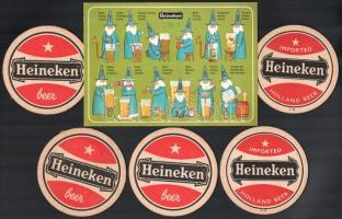 Heineken humoros képeslap és 5 db söralátét