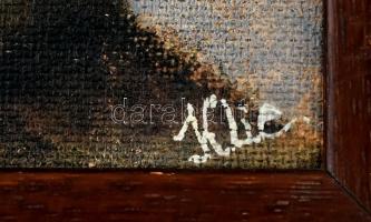 Klie jelzéssel: Ház. Olaj, farost. Kissé sérült fa keretben. 32×41,5 cm