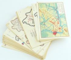 cca 1940 A Tatai járás statisztikai bemutatása és háromnyelvű közigazgatási feldolgozása. 130 ábra, grafika, térkép, egészvászon borítású karton tokban